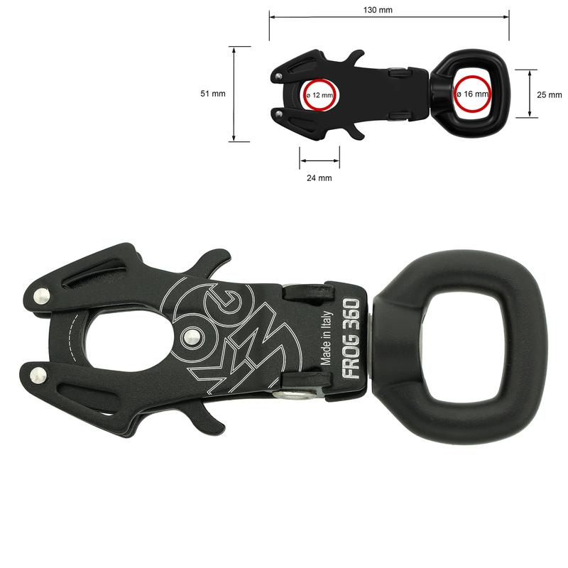 Kong Frog 360 Swivel Carabiner - Black